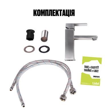 фото Смеситель для раковины Lidz Kubis 001F (k35) LDKUB001FNKS28534 Nickel