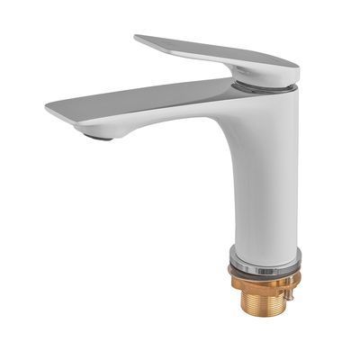 фото Змішувач для умивальника Mixxus Premium DERBY 001 (NUT) WHITE-CHROME (MI6613)