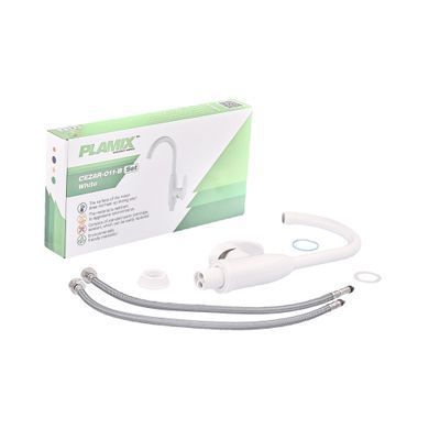 фото Змішувач для кухні Plamix Cezar-011-B SET White (з підведенням) (PM0667)