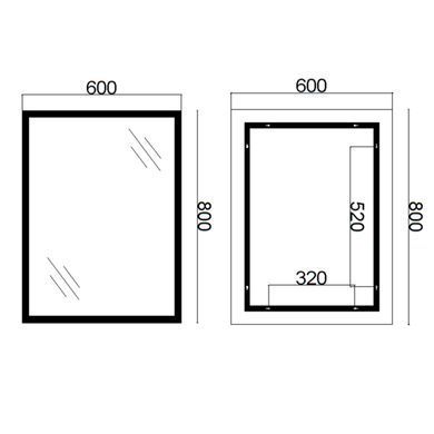 фото Зеркало Qtap Mideya Classic 600х800 с LED-подсветкой Touch, с антизапотеванием, с часами, диммером, рег. яркости QT2078F6151W