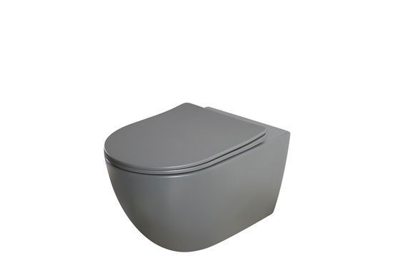 фото Унітаз підвісний Mixxus Premium ELLIPSE-0309-T1 GRAY 530x360x350mm система змиву TORNADO 1.0 (MP6655)
