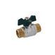 фото Кран шаровой STA "LB" 3/4" НН PN40 зеленая бабочка, никелированный