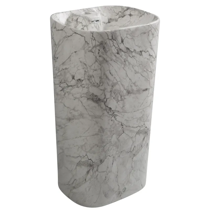 фото Раковина моноблок MIXXUS PREMIUM DIVERSE-1101 MARBLE 460х380х840mm з отвором під змішувач та переливом (MP6575)