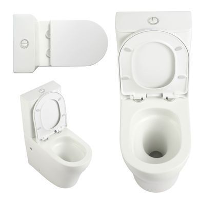 фотографія Унітаз підлоговий Qtap Virgo Ultra Quiet безобідковий з сидінням Soft-close WHITE QT18226092AW