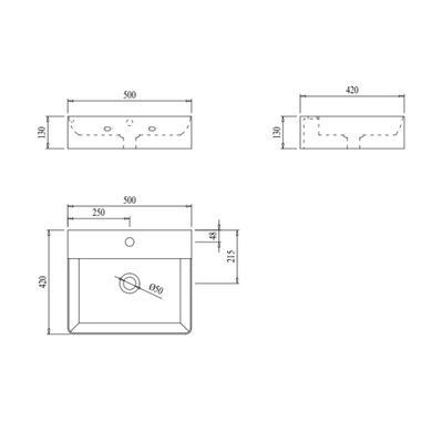 фотографія Раковина Qtap Nando 500х420х130 White QT1211K404AWN