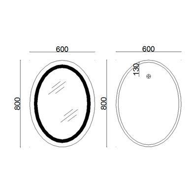 фото Зеркало Lidz Vida 800х600 с LED-подсветкой Touch, с антизапотеванием, с диммером, рег. яркости LD78LF6080