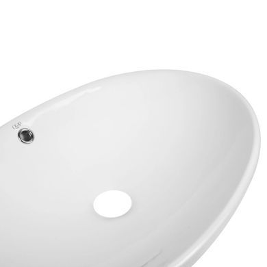фотографія Комплект Qtap Dove: Раковина накладна овальна 625x415x150 мм White + Донний клапан PU02O