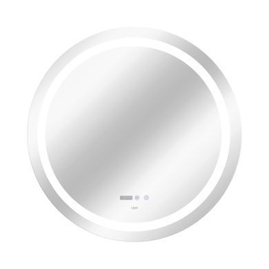 фото Зеркало Qtap Mideya R800 с LED-подсветкой Touch, с антизапотеванием, с часами, диммером, рег. яркости QT2078NCR8080W