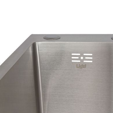 фото Мойка для кухни интегрированная Lidz Handmade H6350R крыло справа (LDH6350BRUR45587) Brushed Steel 3,0/1,0 мм