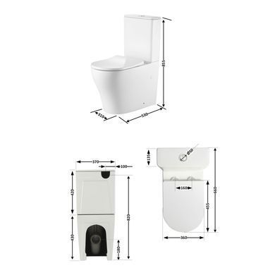 фотографія Унітаз підлоговий Qtap Virgo Ultra Quiet безобідковий з сидінням Soft-close WHITE QT18226092AW