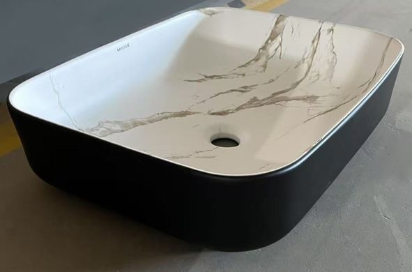 фото Раковина накладна MIXXUS PREMIUM DIVERSE-0110 MARBLE-BLACK 500х390х130mm (MP6517)