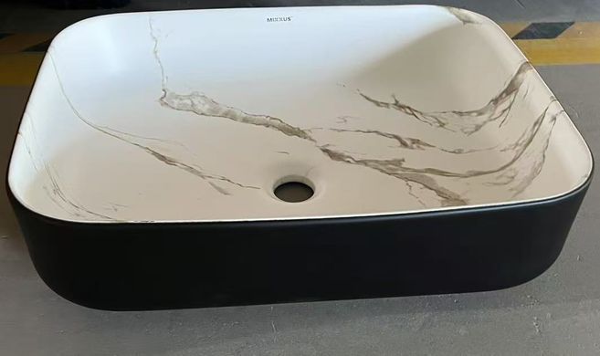 фото Раковина накладна MIXXUS PREMIUM DIVERSE-0110 MARBLE-BLACK 500х390х130mm (MP6517)
