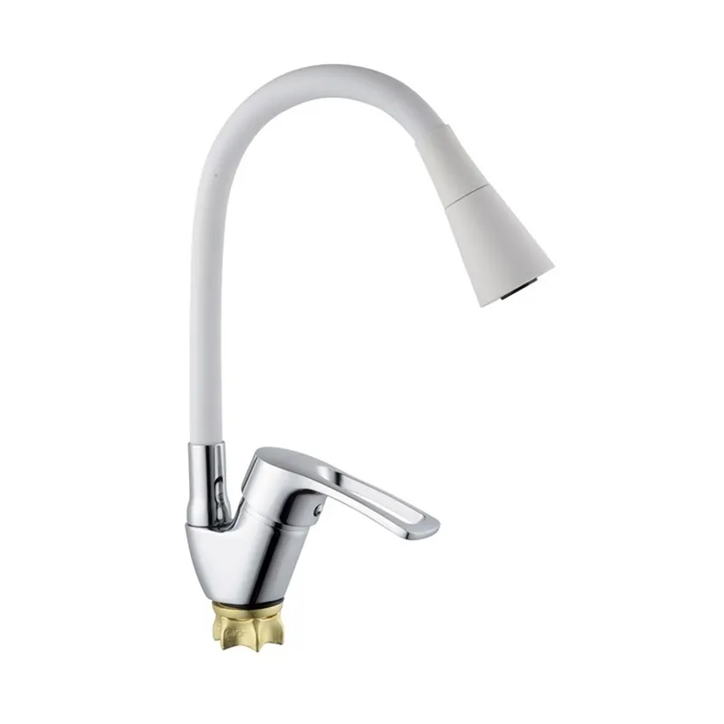 фото Змішувач для кухні з силіконовим виливом Champion YUB 011-181 (Nut) Refl.White (MI6423)