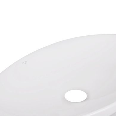 фотографія Комплект Qtap Dove: Раковина накладна овальна 680х420х120 мм White + Донний клапан PU02
