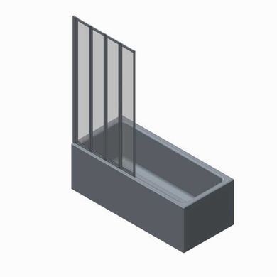 фото Шторки скляні на ванну складні KOER SR BS07-80x140-TR-01 прозоре скло 4мм хром (KR5948)