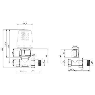 фото Термокомплект Icma 3/4" прямой № KIT L 1100+775+815