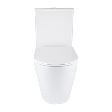 фото Унитаз напольный Qtap Vlasta Ultra Quiet безободковый с сиденьем Soft-close WHITE QT28228300W