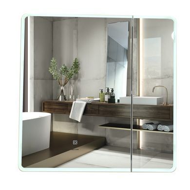 фото Дзеркальна шафка MIXXUS PREMIUM OLIVARY CM01-70x70x13 з LED Touch, димером, рег. яскравості (MI8295)