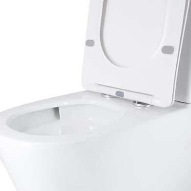 фото Унитаз напольный Qtap Vlasta Ultra Quiet безободковый с сиденьем Soft-close WHITE QT28228300W