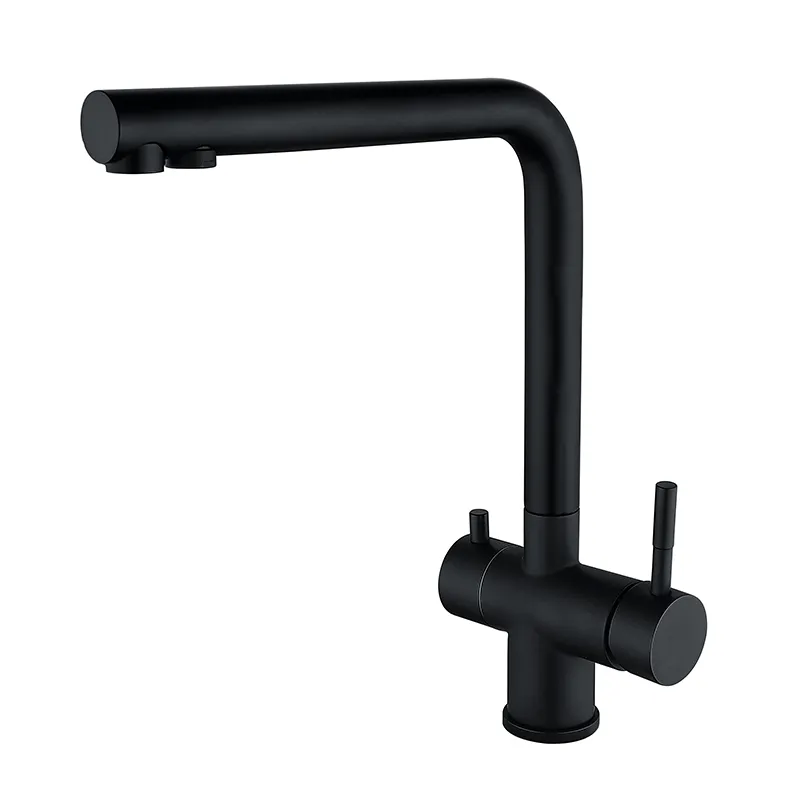 фото Змішувач для кухні з виходом для питної води Zerix LUX-021 Black з нерж. сталі SUS304 (ZX4870)