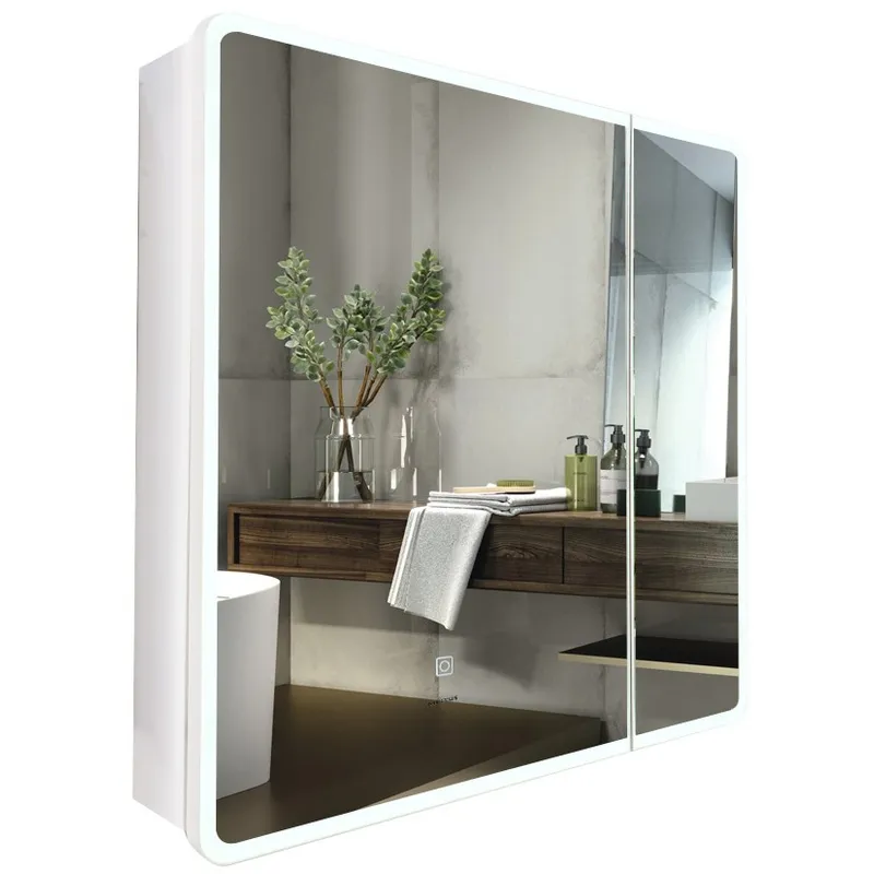 фото Дзеркальна шафка MIXXUS PREMIUM OLIVARY CM01-70x70x13 з LED Touch, димером, рег. яскравості (MI8295)