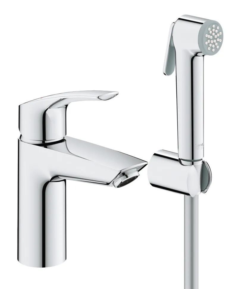 фото Смеситель для раковины с гигиеническим душем Grohe Eurosmart New (23124003)