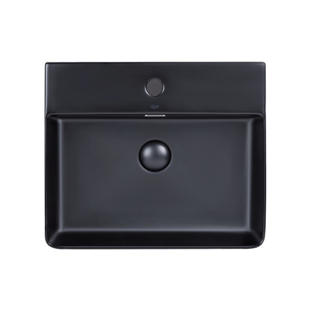 фото Раковина Qtap Nando LT 500х420х120 Matt black с донным клапаном QT12112173SMBMB