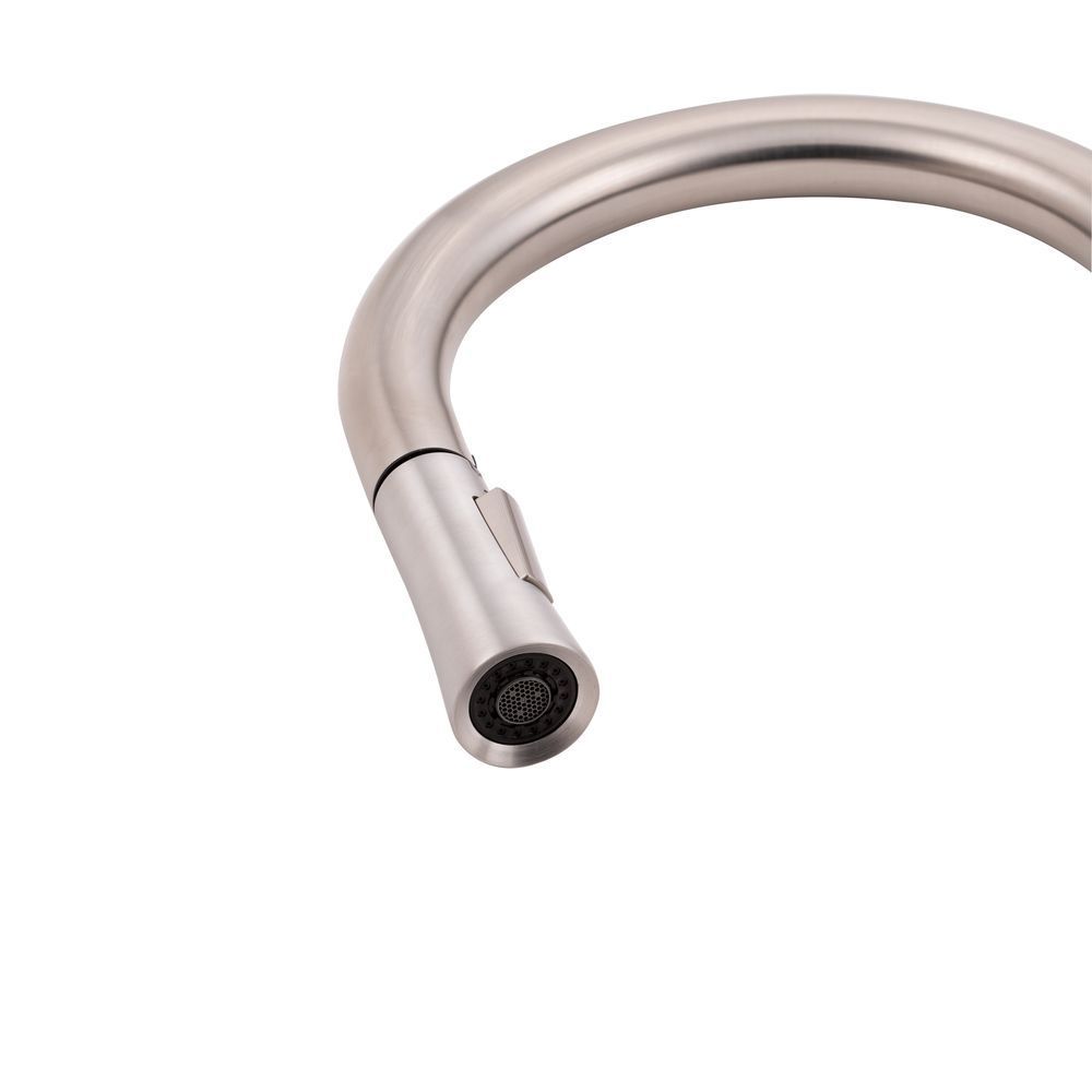 фотографія Змішувач для кухні Qtap Evicka з висувним виливом QTEVI91103UN Brushed Nickel PVD