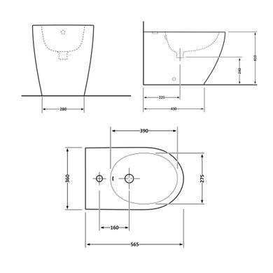 фото Биде напольное Qtap Robin 560x355x410 White QT13442141CW