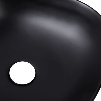 фото Комплект Qtap Kolibri: Раковина накладная квадратная 410x410x150 мм Matt Black + Донный клапан PU03