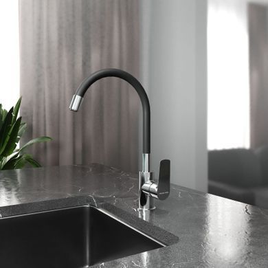 фото Kitchen Light змішувач для кухні, chrome-black