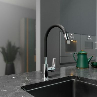 фото Kitchen Light змішувач для кухні, chrome-black