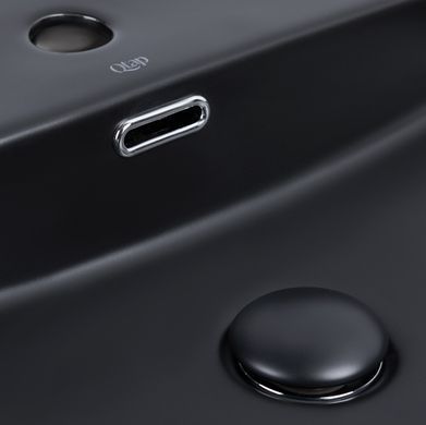 фотографія Раковина Qtap Nando LT 500х420х120 Matt black з донним клапаном QT12112173SMBMB
