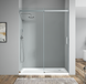 Двері у нішу розсувні KOER SR SD02-120x200-TR-01 прозоре скло EASY CLEAN 8мм хром (KR5384)