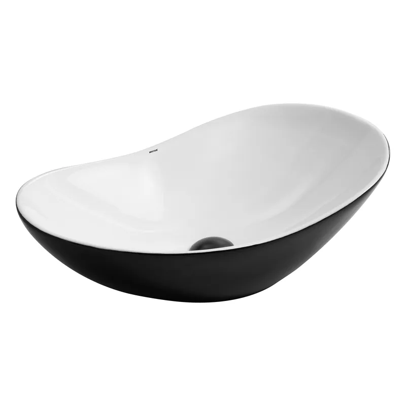 фото Раковина накладна Mixxus Premium WAVE-0105 WHITE-BLACK 620х360х160mm (MP6558)