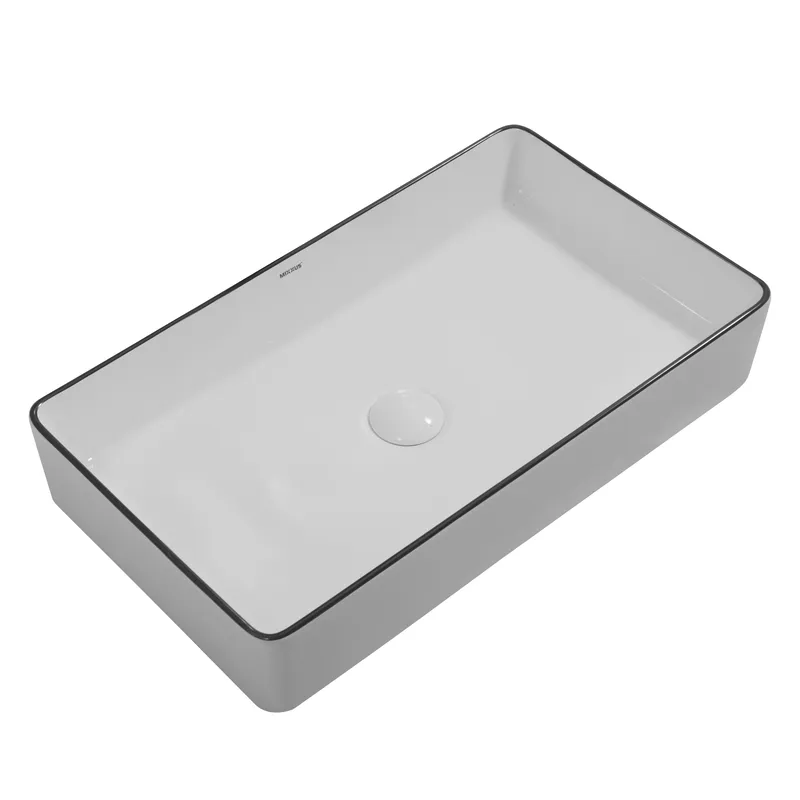фото Раковина накладна Mixxus Premium QUADRO-0107 EDGE BLACK 600х340х110mm (MP6521)