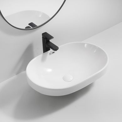 фото Раковина врізна на стільницю Mixxus Premium ELLIPSE-1601 600х400х190mm з переливом (MP6569)