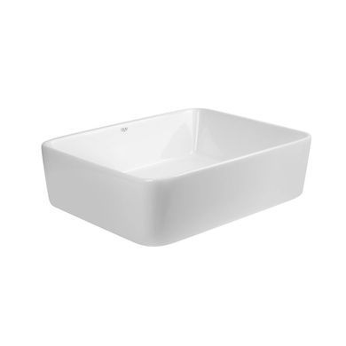 фото Комплект Qtap Tern: Раковина накладная прямоугольная 475х370х140 мм White + Донный клапан PU02