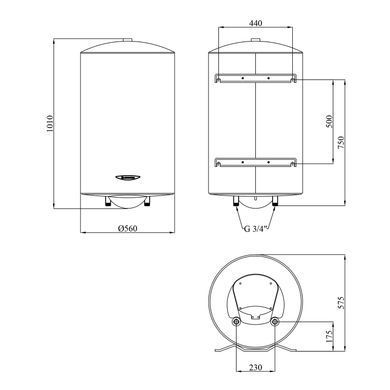 фото Водонагреватель Ariston ARI 150 VERT 560 THER MO EU с мокрым ТЭНом 3000326