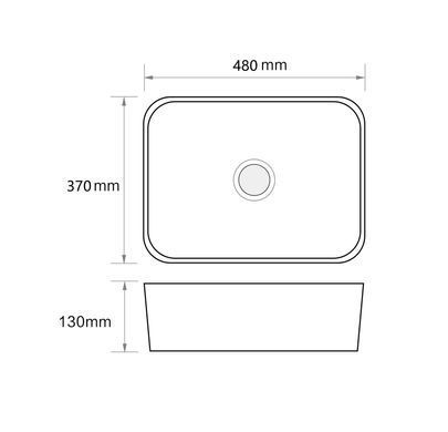 фото Раковина накладна Mixxus Premium QUADRO-0103 480х370х130mm (MP6514)