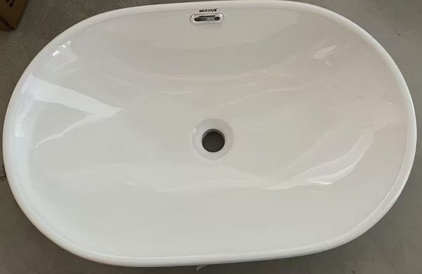 фото Раковина врізна на стільницю Mixxus Premium ELLIPSE-1601 600х400х190mm з переливом (MP6569)