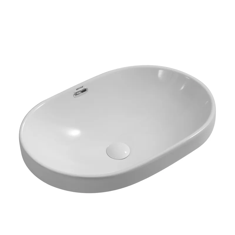 фото Раковина врізна на стільницю Mixxus Premium ELLIPSE-1601 600х400х190mm з переливом (MP6569)