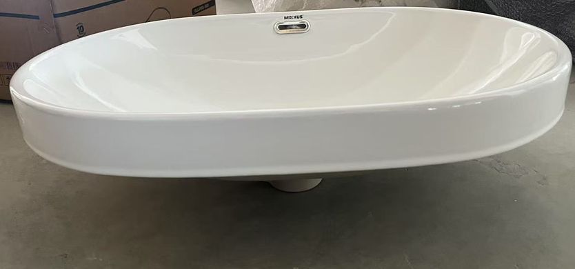 фото Раковина врізна на стільницю Mixxus Premium ELLIPSE-1601 600х400х190mm з переливом (MP6569)
