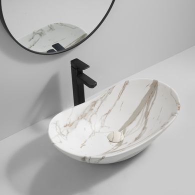 фото Раковина накладна MIXXUS PREMIUM WAVE-0105 MARBLE 620х360х160mm (MP6559)