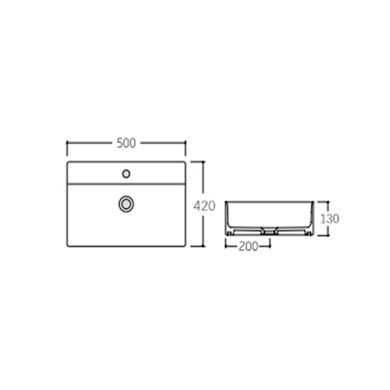 фотографія Раковина Qtap Nando LT 500х420х130 Matt black QT12112173SMBMBN