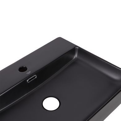 фотографія Раковина Qtap Nando LT 500х420х130 Matt black QT12112173SMBMBN
