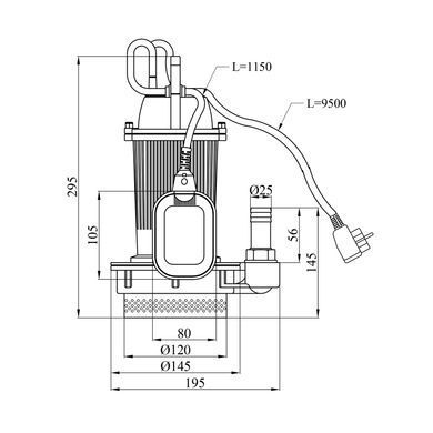 фото Насос дренажний Pumpman QDX1,5-17-0,37 кВт Hmax 18 м Qmax 6,5 куб.м 370 Вт