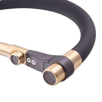фото Змішувач для кухні MixxusPremium Gravity 021 BRUSHED GOLD REFL.BLACK (MI6981)