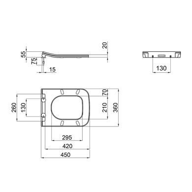 фото Сиденье для унитаза Qtap (Crow 520,640) с микролифтом Slim QT0599SC2170W