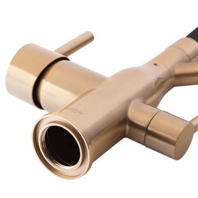 фото Змішувач для кухні MixxusPremium Gravity 021 BRUSHED GOLD REFL.BLACK (MI6981)